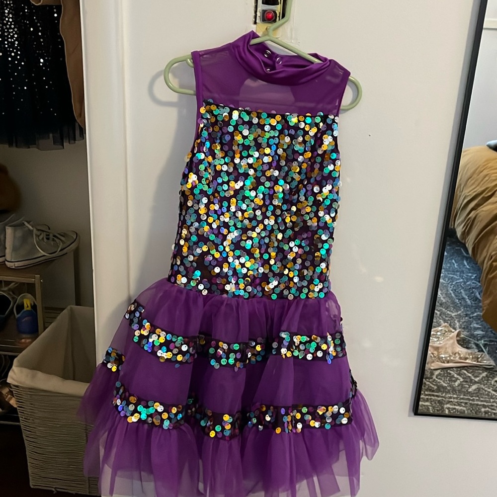 Purple Sequin Dance or Formal Dress